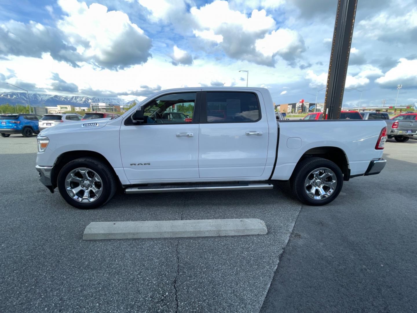 2019 WHITE RAM 1500 BIG HORN (1C6SRFFT1KN) with an 5.7L engine, Automatic transmission, located at 1960 Industrial Drive, Wasilla, 99654, (907) 274-2277, 61.573475, -149.400146 - Photo#1